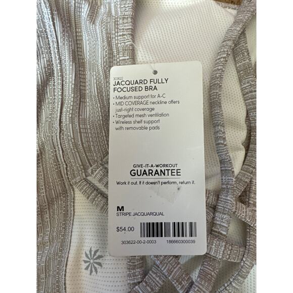 NWT Athleta STRIPE JACQUARD FULLY FOCUSED BRA size medium - Picture 3 of 10